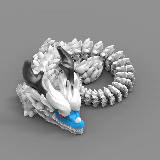 articulado Dragão 007 stl pedaço fantasia réptil dragões articulados flexível 3d print model - Mito3D