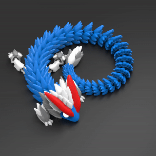 articulado continuar 008 stl pieza fantasía reptil dragonesarticulados flexible 3d print model - Mito3D