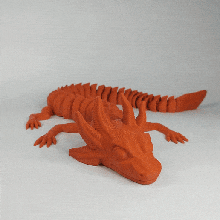 articulated dragon axolotl - print place supports 3d print model - Mito3D
