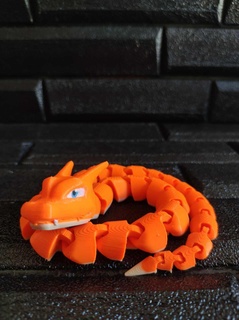 articulated dragon charizard print place Game pokemon pikachu pokeball fire flame art fanart toy design toys 3d print model - Mito3D