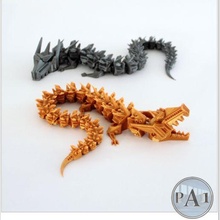 articulated dragon robot moving jaws art print-in-place flexi fun toy kid animal 3d print model - Mito3D
