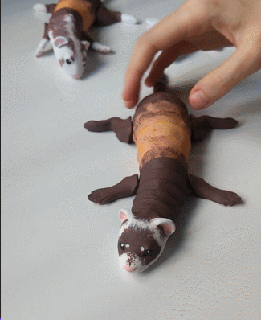 articulated ferret print-in-place flexible flexy toy figure doll 3d print model - Mito3D