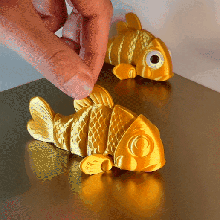 articulated fish game flexi toy on-site printing cute 3d print model - Mito3D