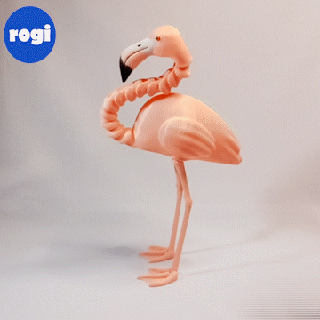 articulated flamingo animal nosupport fun toy pink printinplace 3d print model - Mito3D