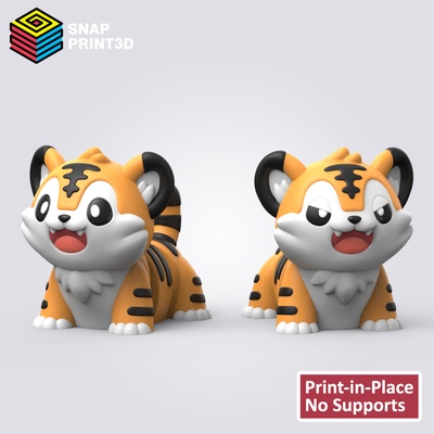 articulado flexi tigre fácil impresión apoyo arte ratón flexible rata cocodrilos in sitio dientes puntada cerdo 3d print model - Mito3D