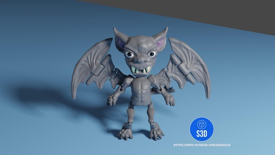 articulated gargoyle Various evil darkness cute flexi posable gift toy flexible resin animal 3d print model - Mito3D