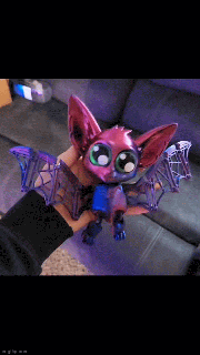 articulated halloween bat flexi web wings webs spooky cute hangs upside contest 3d print model - Mito3D