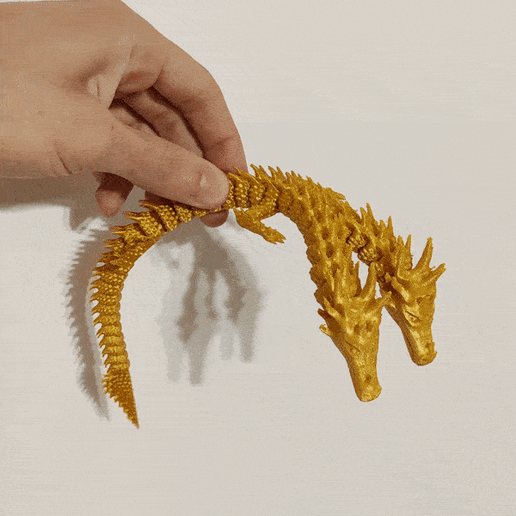 articulated headed dragon 3D print model - Mito3D