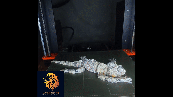 articulated iguana toy creative flexible cool moving new attractive fidget stress relief flexi reptile fantasy 3d print model - Mito3D