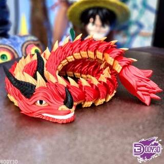 articulated infernal dragon - hell & heaven body3d fidgettoy toy fanart fan art drake flexi flexible japanese fantasy horn legendary creature monster 3d print model - Mito3D
