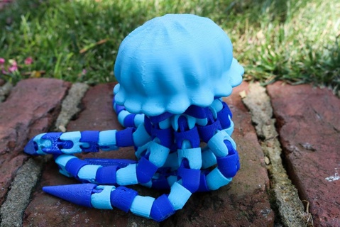 articulated jellyfish ball-joint octopus remix animals creatures art 3d print model - Mito3D