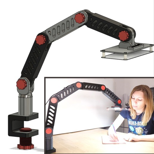 articulado de la lámpara vídeo explicativo casa oficina articulada 3D print model - Mito3D