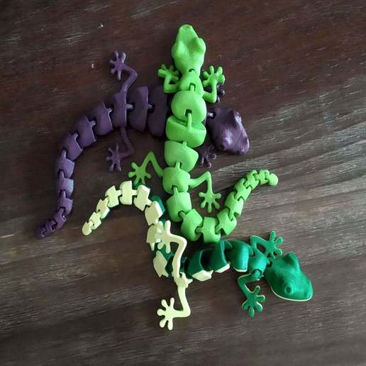 articulated lizard v2 articulation flexi flexible lagartija lagarto lizards toy 3D print model - Mito3D