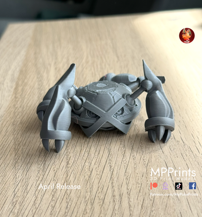 articulated metagross - support free multimaterial ready art pikachu flexi bulbasaur squirtle eevee umbreon mewtwo mew scarlet violet snapprint irnkman mypokeprint dragon gengar charmander charizard 3d print model - Mito3D