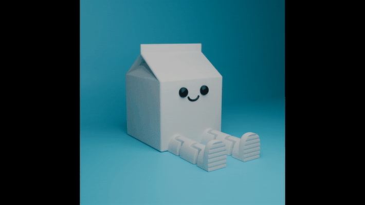 articulated milk carton buddy game mysticmesh3d cute 3d print model - Mito3D