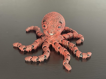 articulated octopus fun gift gag fidgit toy movable arms 3d print goofy funny octopi squid 3d print model - Mito3D