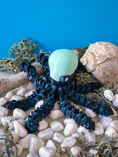 articulated octopus art water animal squid ocean 3d print model - Mito3D