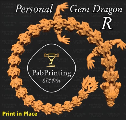 articulé personnel gemme dragon art flexi impression papier stl jouet mignonne flexy articuler bambu laboratoire 3d print model - Mito3D