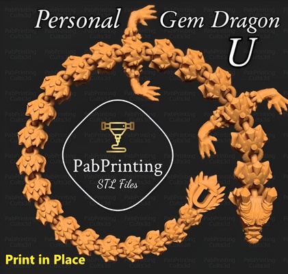 articulé personnel gemme dragon art flexi impression papier stl jouet mignonne flexy articuler bambu laboratoire 3d print model - Mito3D