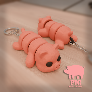 articulated pig keychain Art 3d printing keychain pig art customization unique creativity cute friends daily fun exclusive diy design miniature adorable articulated personalized pig lovers 3d model impressive details  3d print model - Mito3D