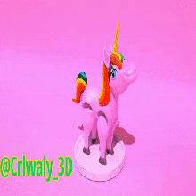 articulated pink unicorn - flexi print place 3d print model - Mito3D