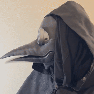 articulated plague doctor mask masks halloween costume cosplay goggles scary dark bird crow medieval black death 3d print model - Mito3D