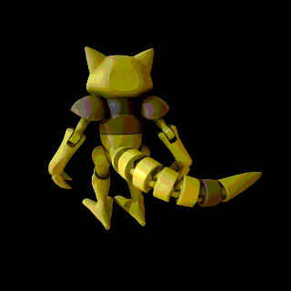 articulated pokemon abra pokemon articulated flexi toys toy art articulated  3d print model - Mito3D