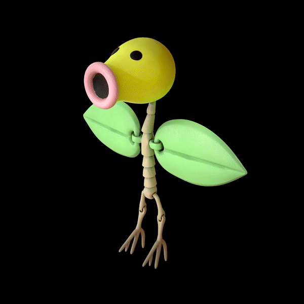 articulated pokemon bellsprout chetiflor flexi toys toy art 3D print model - Mito3D