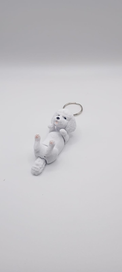 articulated poodle dog keychain 3d print model - Mito3D