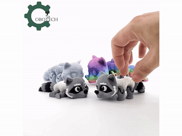 articulated raccoon cobotech dragon fidget toy home desk decoration unique gift 3D print model - Mito3D