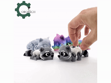 articulated raccoon cobotech dragon fidget toy home desk decoration unique gift 3d print model - Mito3D