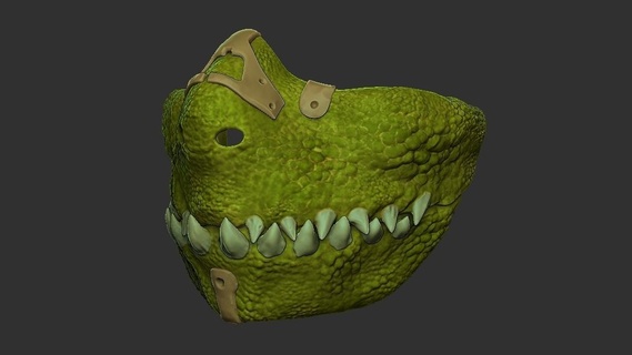 articulated reptile lizard cosplay mask 3d stl 3d print model - Mito3D