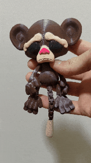 articulado triste macaco brinquedo flexi 3d print model - Mito3D