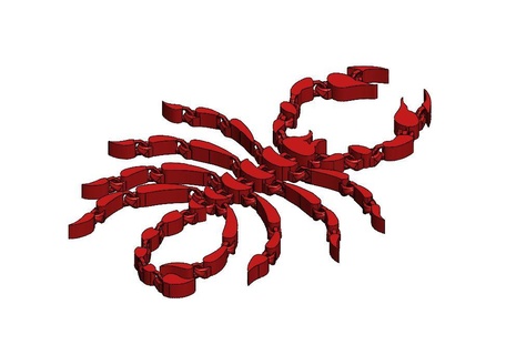 articulado escorpião 1 jogos flexível curvatura inseto tribal dobrar 3d print model - Mito3D