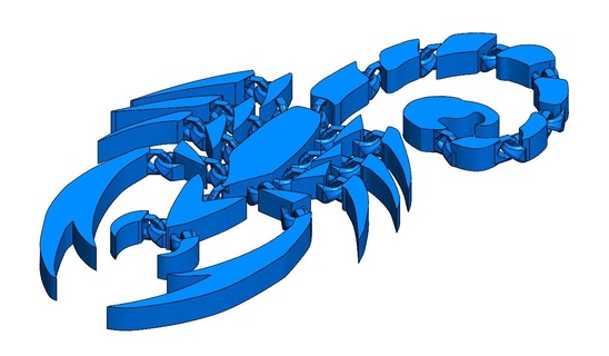 articulado escorpião 2 jogos flexível curvatura inseto tribal dobrar 3d print model - Mito3D