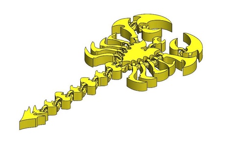 articolato scorpione 3 gioco flessibile flessione insetto tribale articulado piega escorpion 3d print model - Mito3D