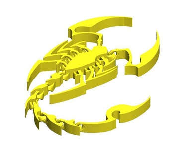 articolato scorpione 7 gioco flessibile flessione insetto tribale articulado piega escorpion 3d print model - Mito3D