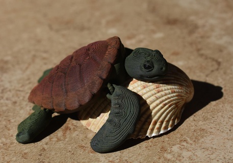 mafsallı deniz kaplumbağa destek Bedava Sanat okyanus sürüngen esnek tosbağa hayvan taşınabilir yaratık oyuncak dekor hediye 3d print model - Mito3D