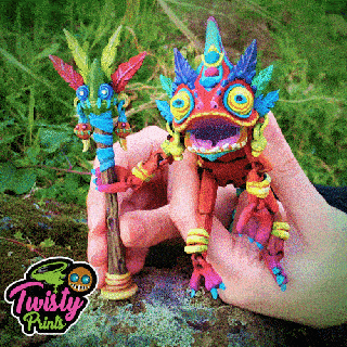 articulated shaman chameleon animal toy art gift love friend voodoo sculpt creature funny stupid vud cute spooky color special 3d print model - Mito3D