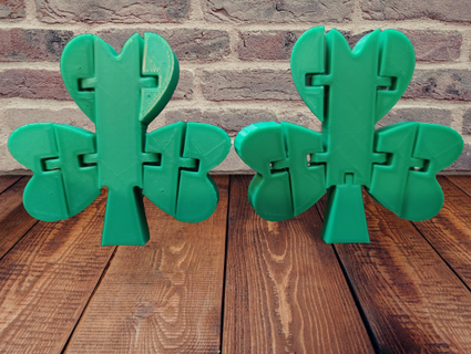 articulated shamrock 2 versions print place st patricks day clover green 3d print model - Mito3D