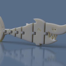 articulated shark 3d print model - Mito3D