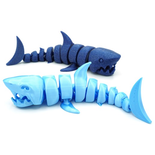 articulated shark articulating fish flexible toy water 3D print model - Mito3D