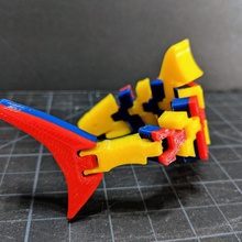 articulado del tiburón de dos colores impresión doble extrusión.animal 3d print model - Mito3D