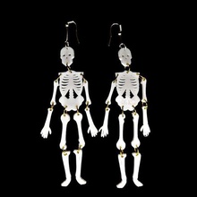 articulated skeleton earrings - 3d print model - Mito3D