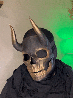 articulado crânio mascarar chifres Bruxas cosplay traje morto morte Ceifador esqueleto osso ossos zumbi articular diabo demônio súcubo incubus 3d print model - Mito3D