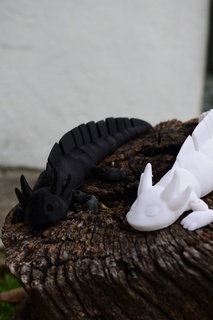 articulated sleeping axolotl salamander toy flex tender flexible animal 3d print model - Mito3D