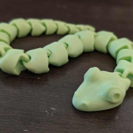 articulated snake 3D print model - Mito3D