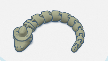 mafsallı yılan kıpır hayvan oyuncak 3d print model - Mito3D