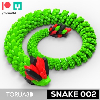 articulado serpiente 002 continuar stl pieza fantasía reptil dragonesarticulados flexible 3d print model - Mito3D