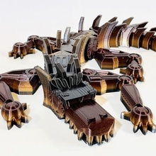 articulated steampunk mechanical dragon 3d print model - Mito3D